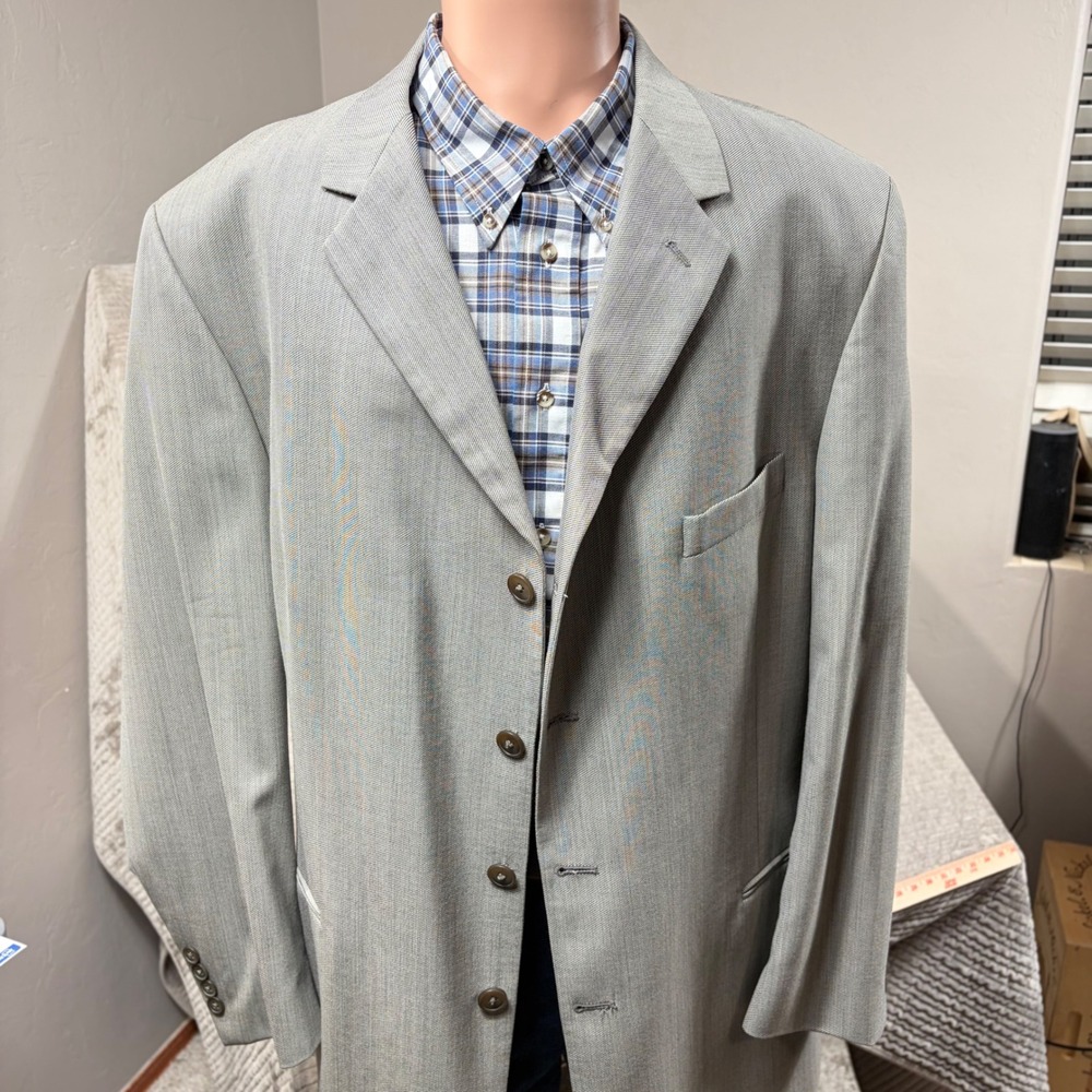 Pierre Cardin Men Grey 4 Button Blazer Sport Coat Jacket
